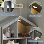 COZONY Scaffale a 2 livelli per libri per bambini e contenitore portaoggetti per giocattoli con luce a sensore di movimento, Libreria in legno per sale giochi, aule e camerette per bambini