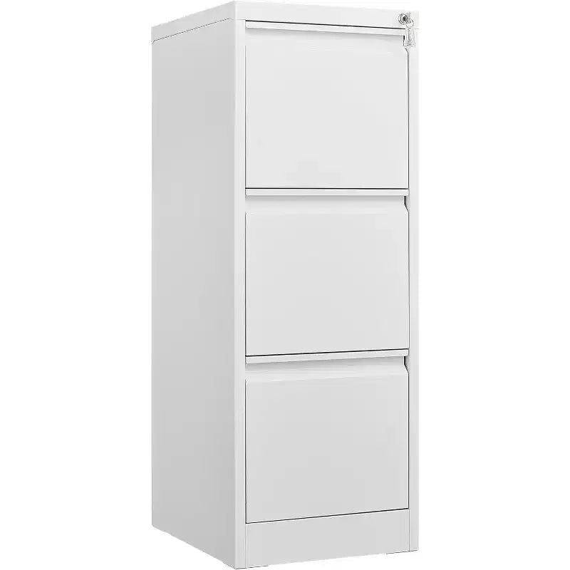 COZONY Cassettiera Portadocumenti a 3 Cassetti con Serratura, Mobile Verticale in Metallo per Ufficio Domestico