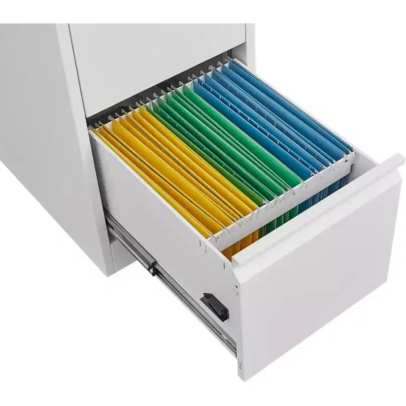 COZONY Cassettiera Portadocumenti a 3 Cassetti con Serratura, Mobile Verticale in Metallo per Ufficio Domestico