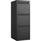 COZONY Cassettiera Portadocumenti a 3 Cassetti con Serratura, Mobile Verticale in Metallo per Ufficio Domestico