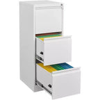 COZONY Cassettiera Portadocumenti a 3 Cassetti con Serratura, Mobile Verticale in Metallo per Ufficio Domestico