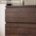 COZONY Libreria Alta 70 cm con Cassetti, Scaffale Profondo in Legno, Armadietto Contenitore Organizzatore, Stile Rustico, per Ufficio/Soggiorno, Marrone