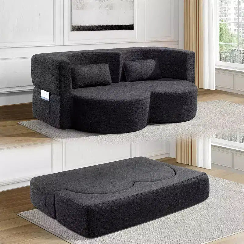 Divanetto pieghevole versatile Zeus e Ruta per soggiorno, ufficio, appartamento, dormitorio, camper e piccoli spazi