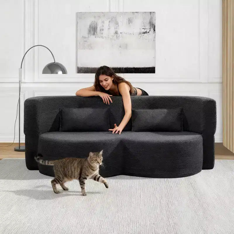 Divanetto pieghevole versatile Zeus e Ruta per soggiorno, ufficio, appartamento, dormitorio, camper e piccoli spazi