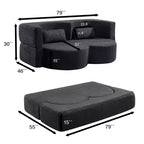Divanetto pieghevole versatile Zeus e Ruta per soggiorno, ufficio, appartamento, dormitorio, camper e piccoli spazi