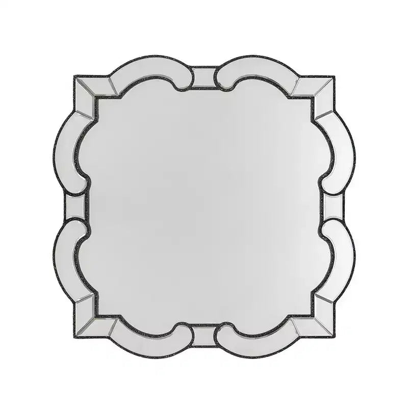 HomeRoots 32 Clear Scalloped Glass Framed Accent Mirror