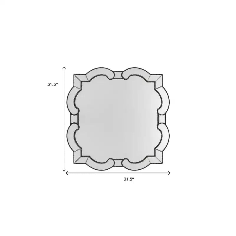 HomeRoots Specchio da parete con cornice in vetro smerlato trasparente 32