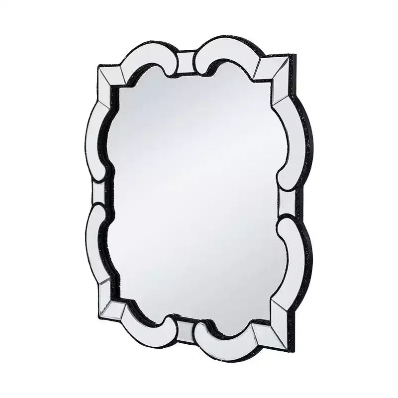 HomeRoots Specchio da parete con cornice in vetro smerlato trasparente 32