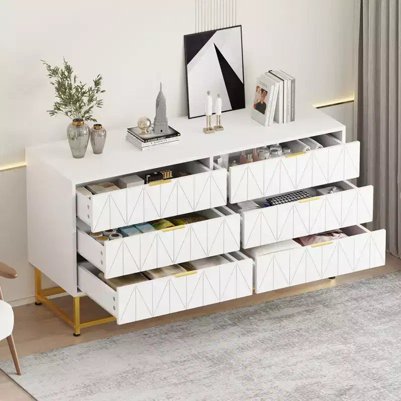Comodini moderni Cassettiera in tessuto a 6 cassetti, Cassettiera compatta per camera da letto, Comodino stretto