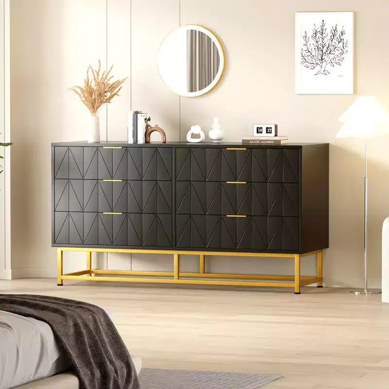 Comodini moderni Cassettiera in tessuto a 6 cassetti, Cassettiera compatta per camera da letto, Comodino stretto