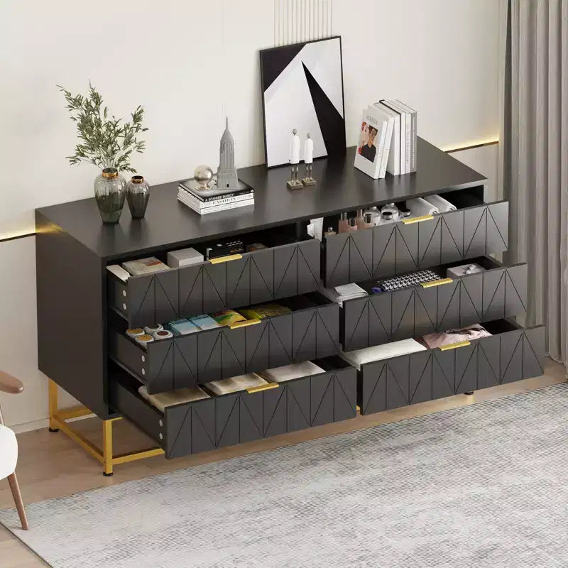Comodini moderni Cassettiera in tessuto a 6 cassetti, Cassettiera compatta per camera da letto, Comodino stretto