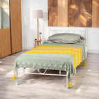 Struttura letto in metallo FurnitureR una piazza e mezza con testiera e pediera, contenitore sottostante, nessuna molla necessaria, facile montaggio, bianco