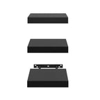 Mensole galleggianti FurnitureR, set da 3 per parete, mensole rustiche in legno da parete per bagno, camera da letto, soggiorno, cucina, nero