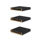 Mensole galleggianti FurnitureR, set da 3 per parete, mensole rustiche in legno da parete per bagno, camera da letto, soggiorno, cucina, nero