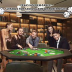 Tavolo da Poker Ottagonale con 8 Portabicchieri, Tavolo da Casinò per 8 Giocatori, Tavolo da Gioco Blackjack con Bordo Imbottito Resistente all'Acqua