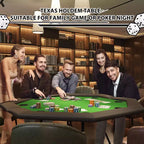 Tavolo da Poker Ottagonale con 8 Portabicchieri, Tavolo da Casinò per 8 Giocatori, Tavolo da Gioco Blackjack con Bordo Imbottito Resistente all'Acqua