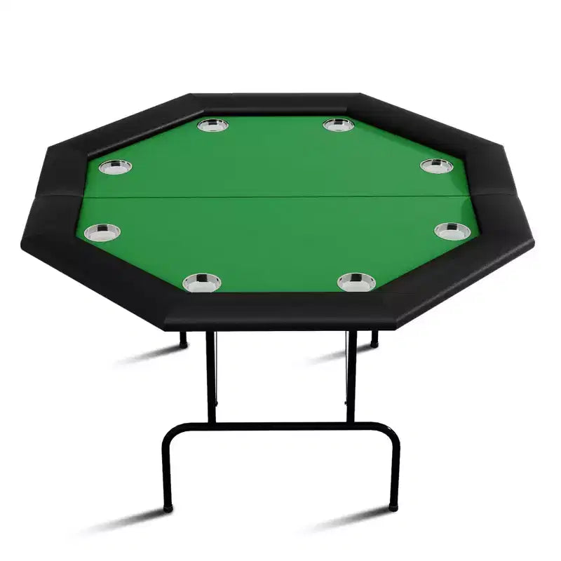Tavolo da Poker Ottagonale con 8 Portabicchieri, Tavolo da Casinò per 8 Giocatori, Tavolo da Gioco Blackjack con Bordo Imbottito Resistente all'Acqua