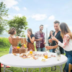 VINGLI Tavolo Commerciale Pieghevole Rotondo Bianco 5 FT, Tavolo da Pranzo in Plastica Portatile da 60 Pollici per Cucina Feste Matrimoni Eventi, Confezione da 1