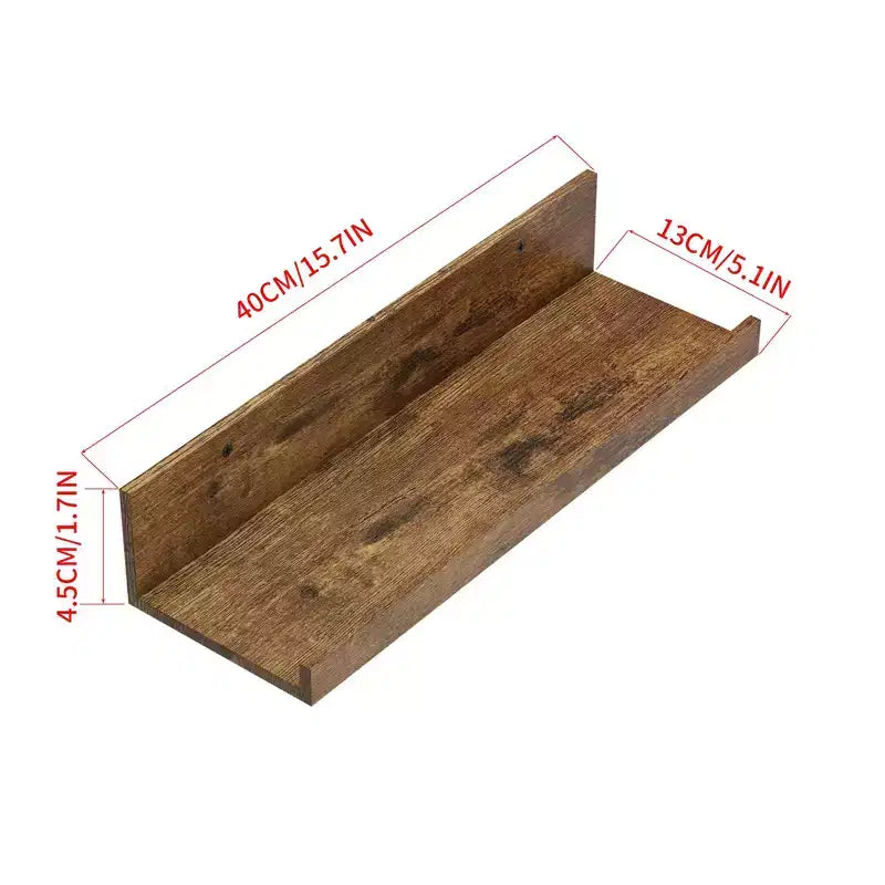Mensole galleggianti FurnitureR per parete, set di mensole decorative in legno da 15,75 pollici, set di 8 mensole moderne per soggiorno, marrone