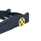 Letto a piattaforma per bambini a forma di auto da corsa, struttura del letto a forma di auto in legno con contenitore e ruote per bambini e bambine