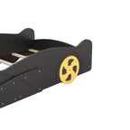Letto a piattaforma per bambini a forma di auto da corsa, struttura del letto a forma di auto in legno con contenitore e ruote per bambini e bambine