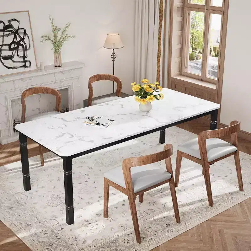 79 Grande tavolo da pranzo industriale per 6-8 persone, tavolo da cucina rettangolare in legno, tavolo da pranzo moderno in stile rustico, tavolo da pranzo da cucina