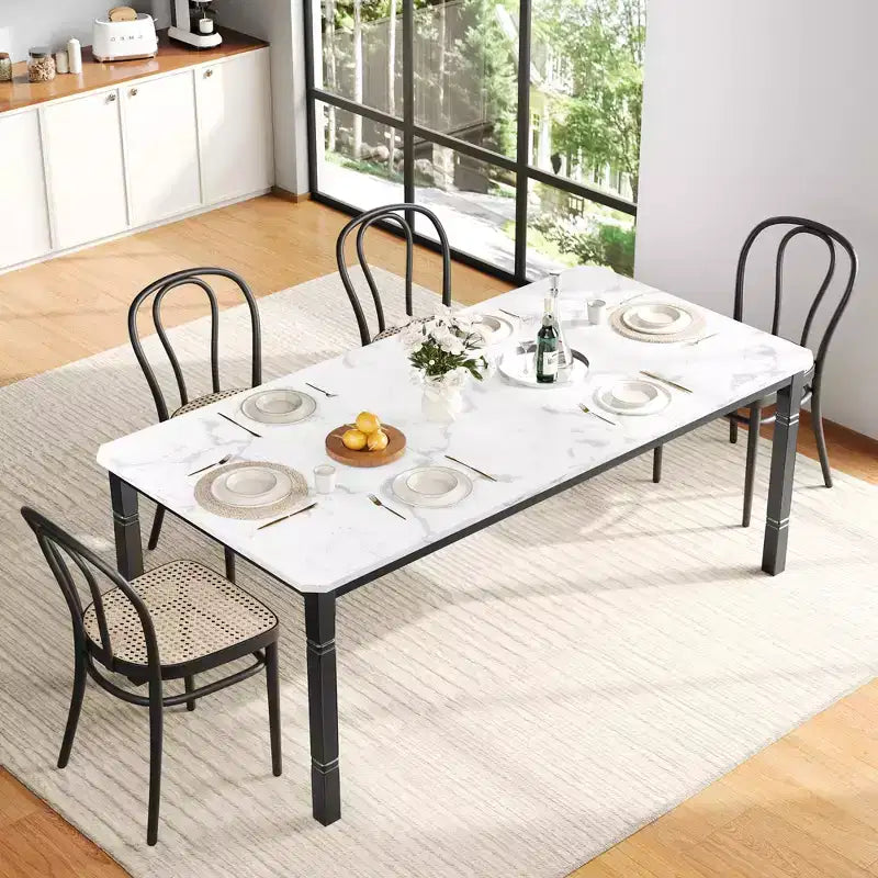 79 Grande tavolo da pranzo industriale per 6-8 persone, tavolo da cucina rettangolare in legno, tavolo da pranzo moderno in stile rustico, tavolo da pranzo da cucina