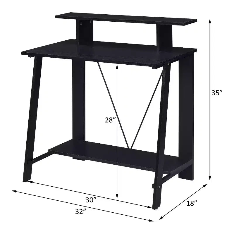 Okak 39IN Scrivania Moderna Regolabile con Supporto Monitor, Scrivania Computer con Ripiano Inferiore, Scrivania per Ufficio per Soggiorno, Camera da Letto, Studio