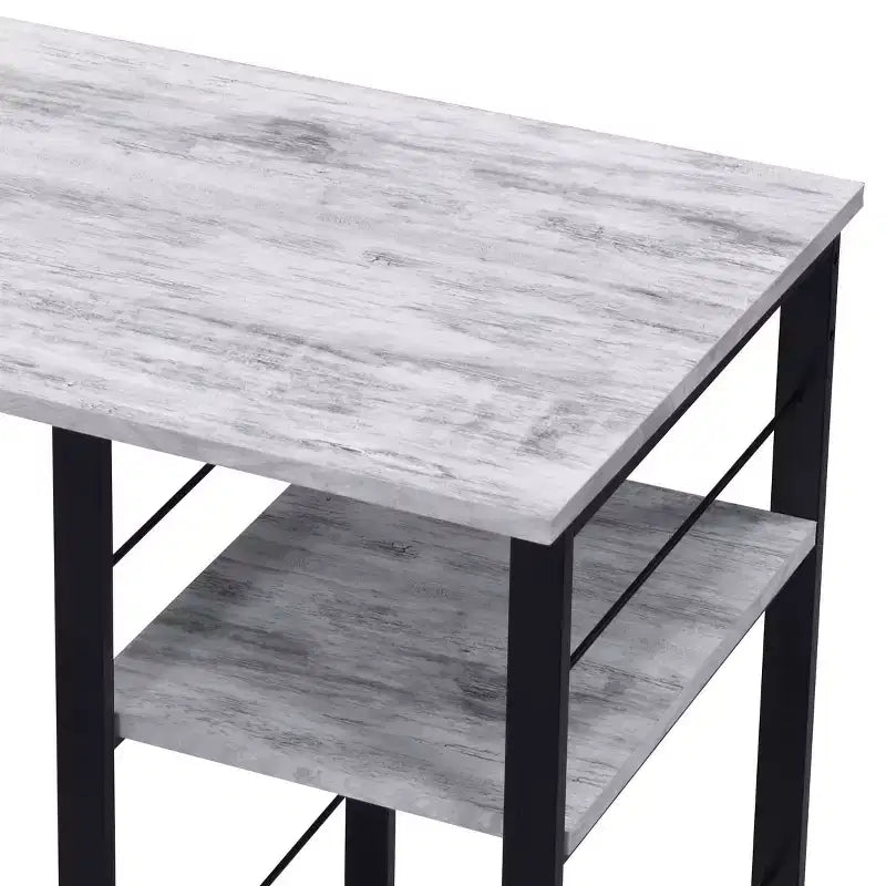 Scrivania da ufficio Okak 47IN dal design minimalista con 2 ripiani, scrivania con struttura in metallo rinforzato, scrivania per computer per camera da letto, soggiorno, studio