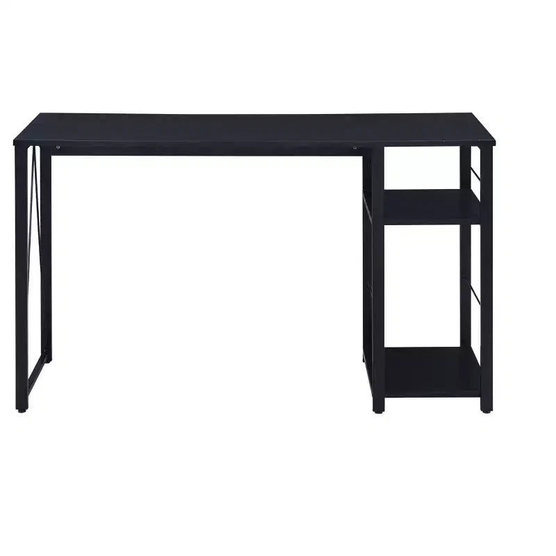 Scrivania da ufficio Okak 47IN dal design minimalista con 2 ripiani, scrivania con struttura in metallo rinforzato, scrivania per computer per camera da letto, soggiorno, studio
