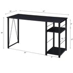 Scrivania da ufficio Okak 47IN dal design minimalista con 2 ripiani, scrivania con struttura in metallo rinforzato, scrivania per computer per camera da letto, soggiorno, studio