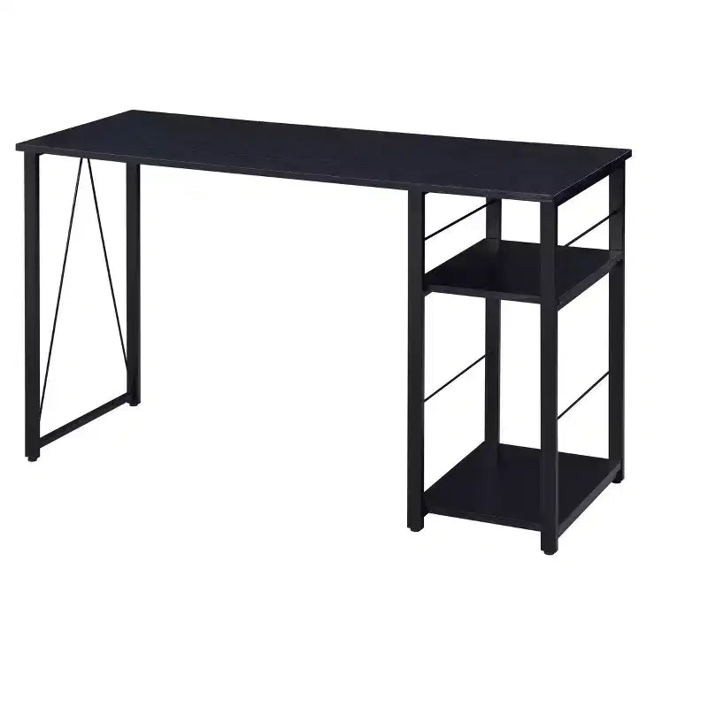 Scrivania da ufficio Okak 47IN dal design minimalista con 2 ripiani, scrivania con struttura in metallo rinforzato, scrivania per computer per camera da letto, soggiorno, studio