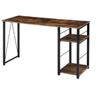 Okak 47IN Minimalism Office Desk with 2 Shelves, Standing Desk with Reinforced Metal Frame, Computer Desk for Bedroom, Living Room, Study
