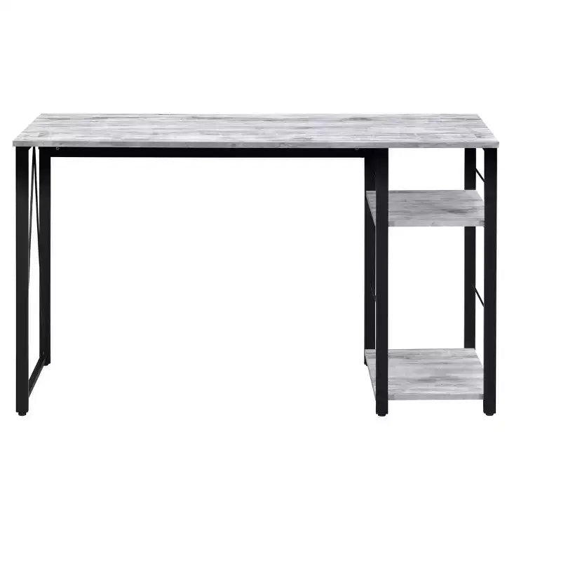 Scrivania da ufficio Okak 47IN dal design minimalista con 2 ripiani, scrivania con struttura in metallo rinforzato, scrivania per computer per camera da letto, soggiorno, studio