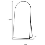 HomeRoots 71 Specchio intero con cornice in metallo nero ad arco autoportante