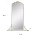 HomeRoots 67 Specchio a figura intera con cornice in legno massello bianco