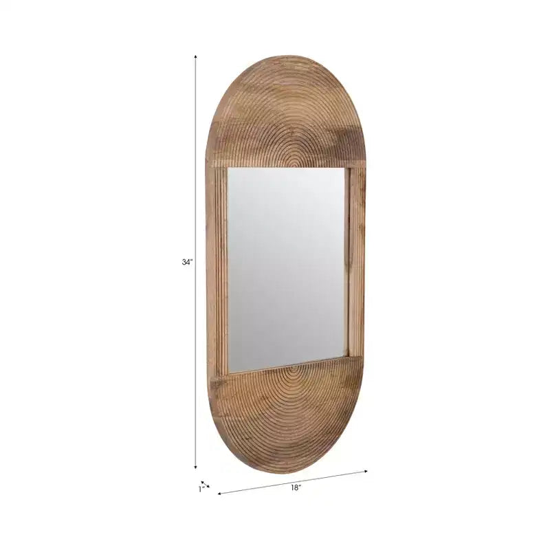 Specchio da parete in legno boho - Cornice marrone artigianale - Accento decorativo rustico per la casa, l'ufficio, la camera da letto e il soggiorno - 1 marrone