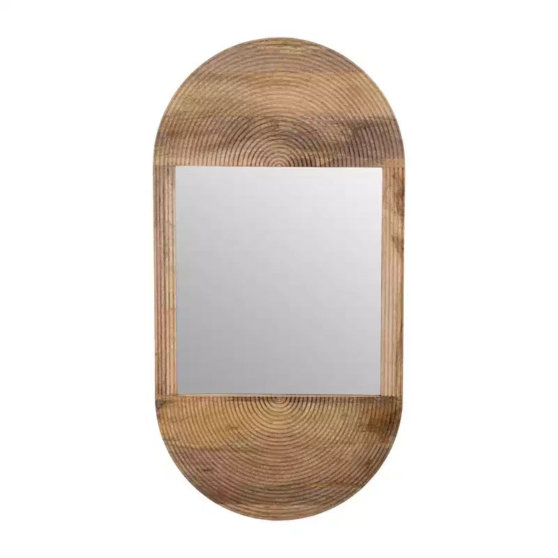 Specchio da parete in legno boho - Cornice marrone artigianale - Accento decorativo rustico per la casa, l'ufficio, la camera da letto e il soggiorno - 1 marrone
