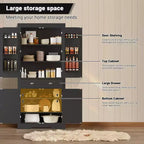 Mobile Dispensa da 72" in Stile Rustico con Ripiani Regolabili, 6 Scomparti portaoggetti nelle Ante, 2 Armadietti e 1 Cassetto, Armadio Alto da Cucina per Sala da Pranzo