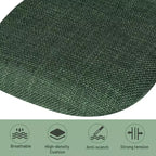 Sedia da Scrivania FurnitureR, Sedia da Ufficio Senza Braccioli con Cuscino Imbottito in Tessuto e Schienale Medio in Plastica, Sedia Girevole Regolabile per Computer con Ruote, Verde Scuro