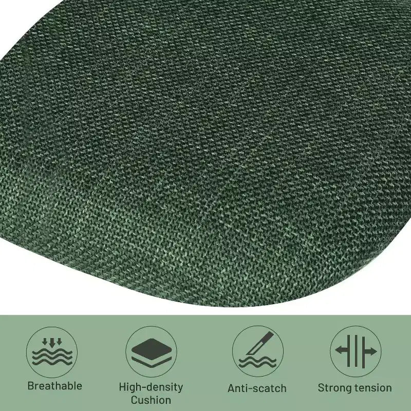 Sedia da Scrivania FurnitureR, Sedia da Ufficio Senza Braccioli con Cuscino Imbottito in Tessuto e Schienale Medio in Plastica, Sedia Girevole Regolabile per Computer con Ruote, Verde Scuro