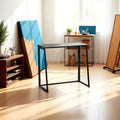 FurnitureR Folding Home Office Desk, 31.5 Inches Foldable Table, Space Saving Computer Study Desk Compact Writing Workstation for Small Space, Black