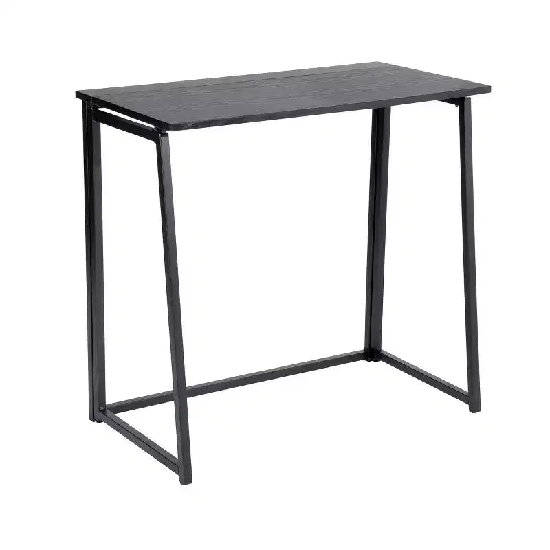 Scrivania pieghevole FurnitureR per ufficio domestico, tavolo pieghevole da 80 cm, scrivania salvaspazio per computer e studio, postazione di lavoro compatta per piccoli spazi, nero