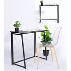 Scrivania pieghevole FurnitureR per ufficio domestico, tavolo pieghevole da 80 cm, scrivania salvaspazio per computer e studio, postazione di lavoro compatta per piccoli spazi, nero