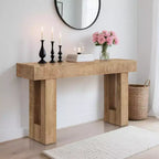 63 Rustic Farmhouse Console Table Tavolo da divano in legno con venature a taglio di coltello e ripiano aperto (per soggiorno/ingresso/corridoio)
