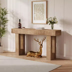 63 Rustic Farmhouse Console Table Tavolo da divano in legno con venature a taglio di coltello e ripiano aperto (per soggiorno/ingresso/corridoio)