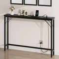 5.9 Narrow Console Table 2-Tier Adjustable Sofa Table with Charger (for Living Room/Entryway/Hallway)