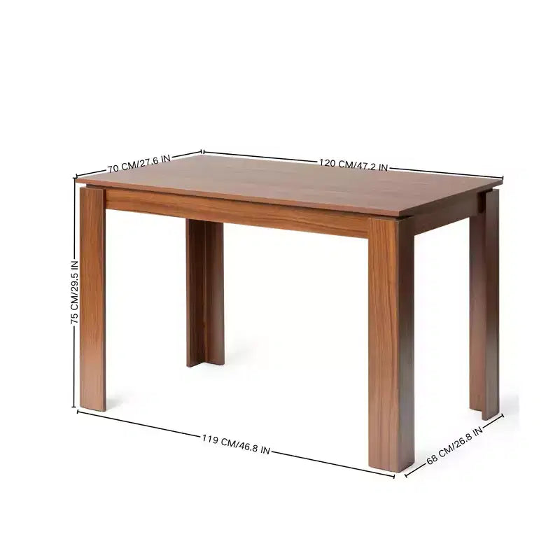 FurnitureR Tavolo da pranzo rettangolare per 2-4 persone, tavolo da cucina e sala da pranzo con struttura in legno per piccoli spazi, appartamento, ufficio, marrone