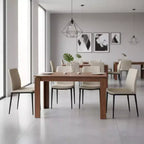 FurnitureR Tavolo da pranzo rettangolare per 2-4 persone, tavolo da cucina e sala da pranzo con struttura in legno per piccoli spazi, appartamento, ufficio, marrone