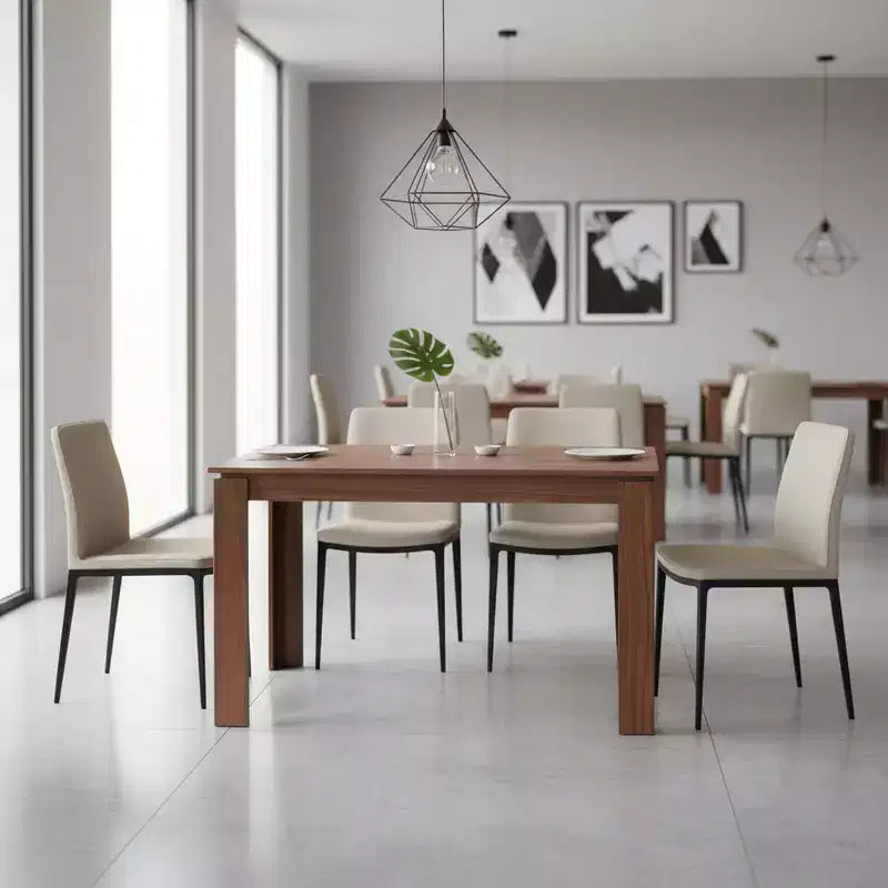 FurnitureR Tavolo da pranzo rettangolare per 2-4 persone, tavolo da cucina e sala da pranzo con struttura in legno per piccoli spazi, appartamento, ufficio, marrone